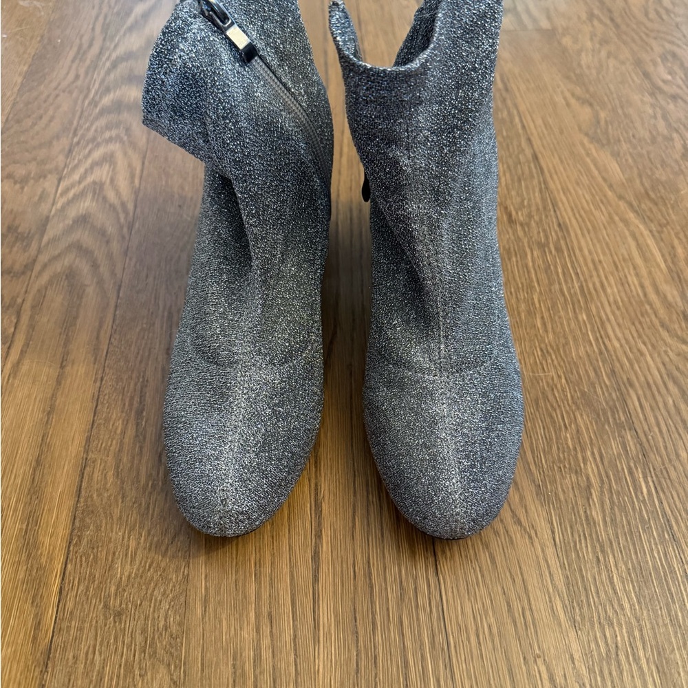 Sparkly Silver Women's Ankle Boots